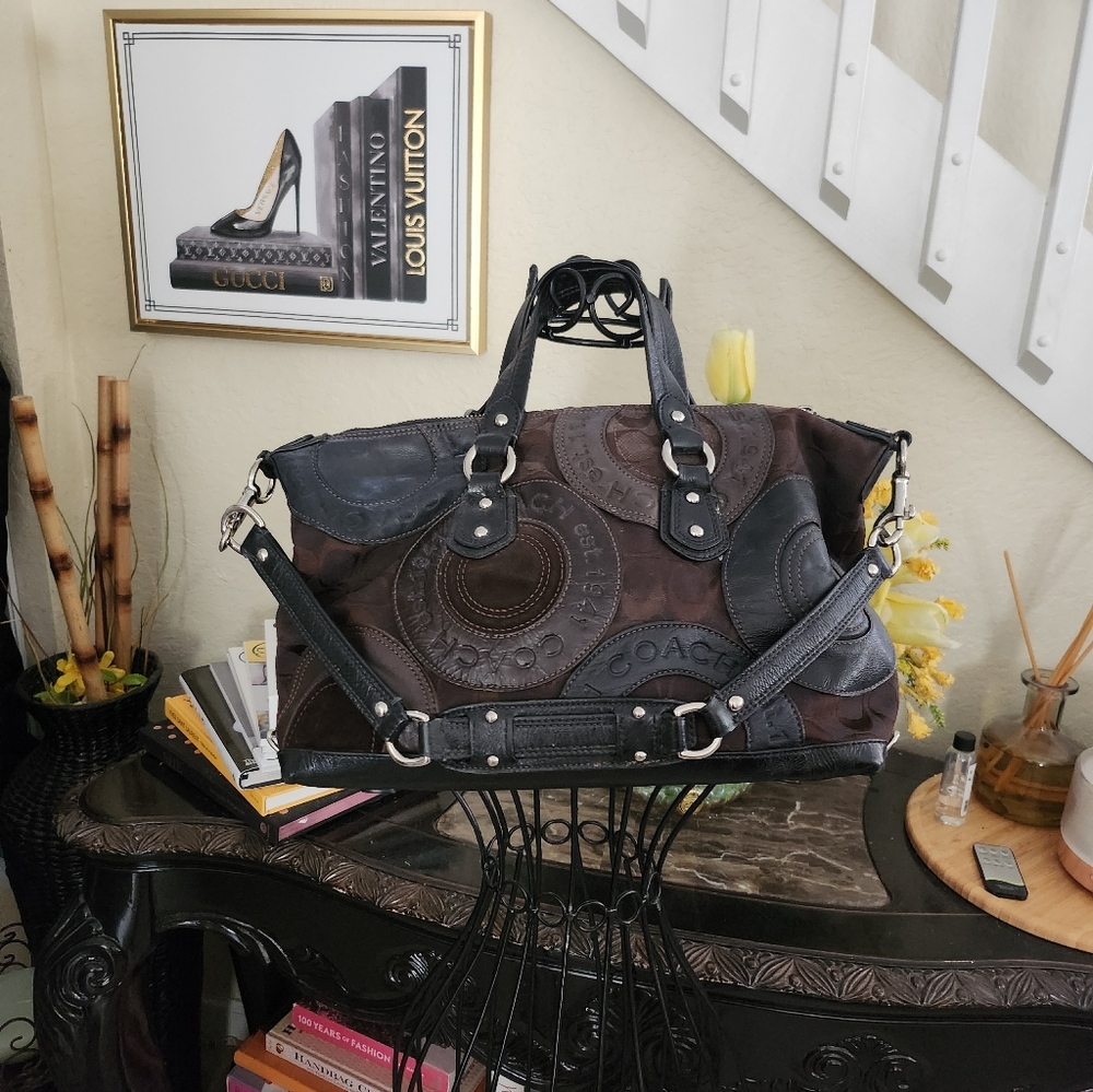 Coach Ashley Pieced Patchwork Snaphead Satchel Sh… - image 2